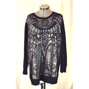 Simply Vera Wang Layered Look Black Sweater size 2X